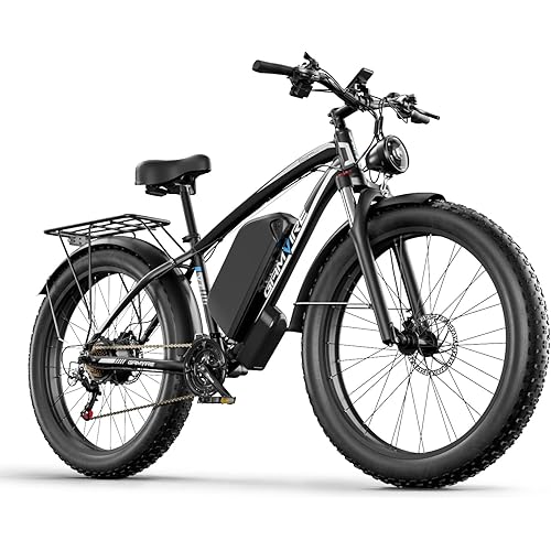 Ebike for Adults, 52V 19.2Ah/32Ah, Peak 2000W/2500W Electric Bike, 36/40MPH, 70 Miles/100Miles Long Range, Hydraulic Disc Brake, Off Road Snow Mountain E-Bike, 24"/26" Fat Tire Fast Electric Bicycle