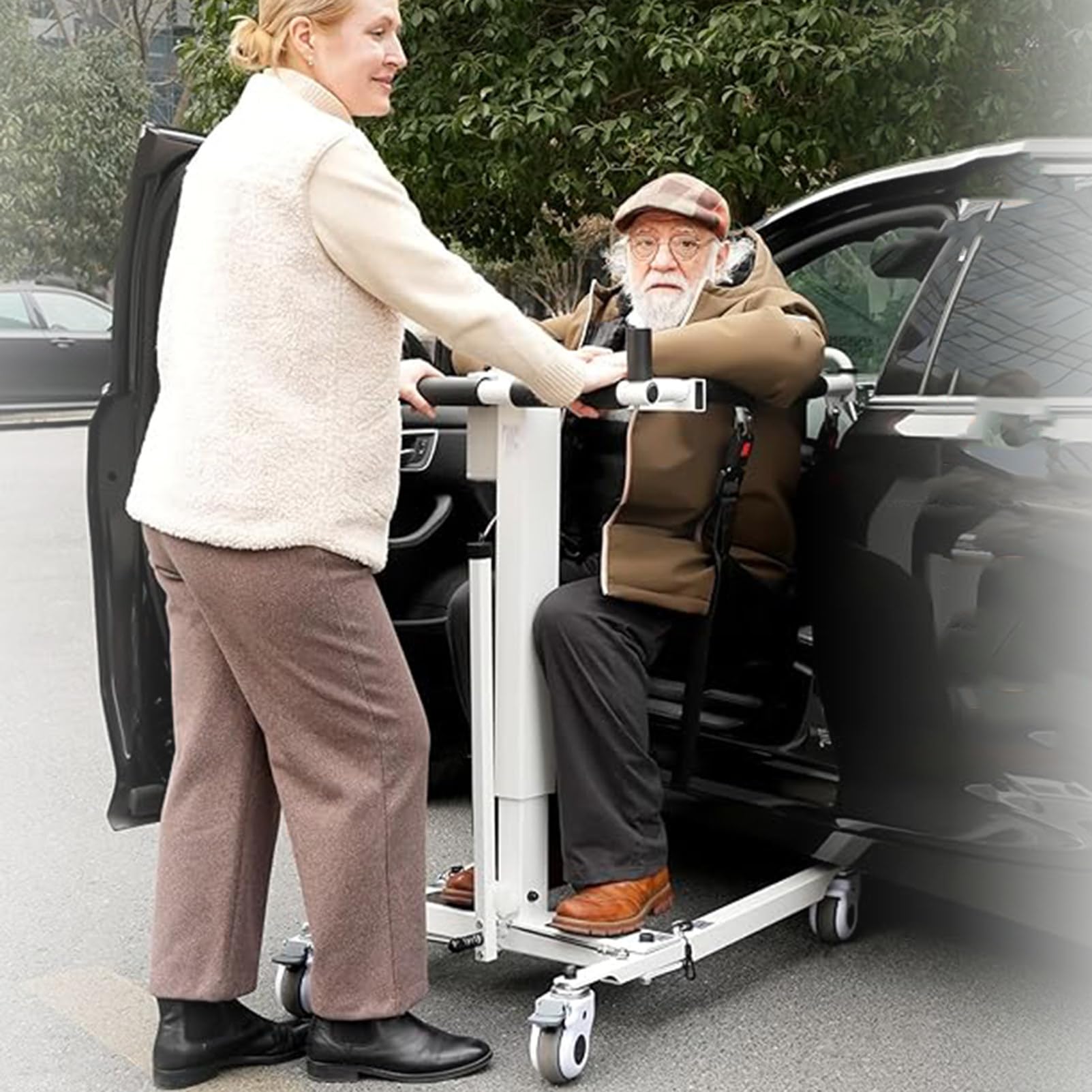 Silla Elevadora EléCtrica Para Traslado De Pacientes: Ayuda PortáTil Y Plegable Para Personas Mayores, Adultos Y Personas Con Discapacidad En Casa. Sillas De EnfermeríA Con Ajuste De Altura Y Anchura