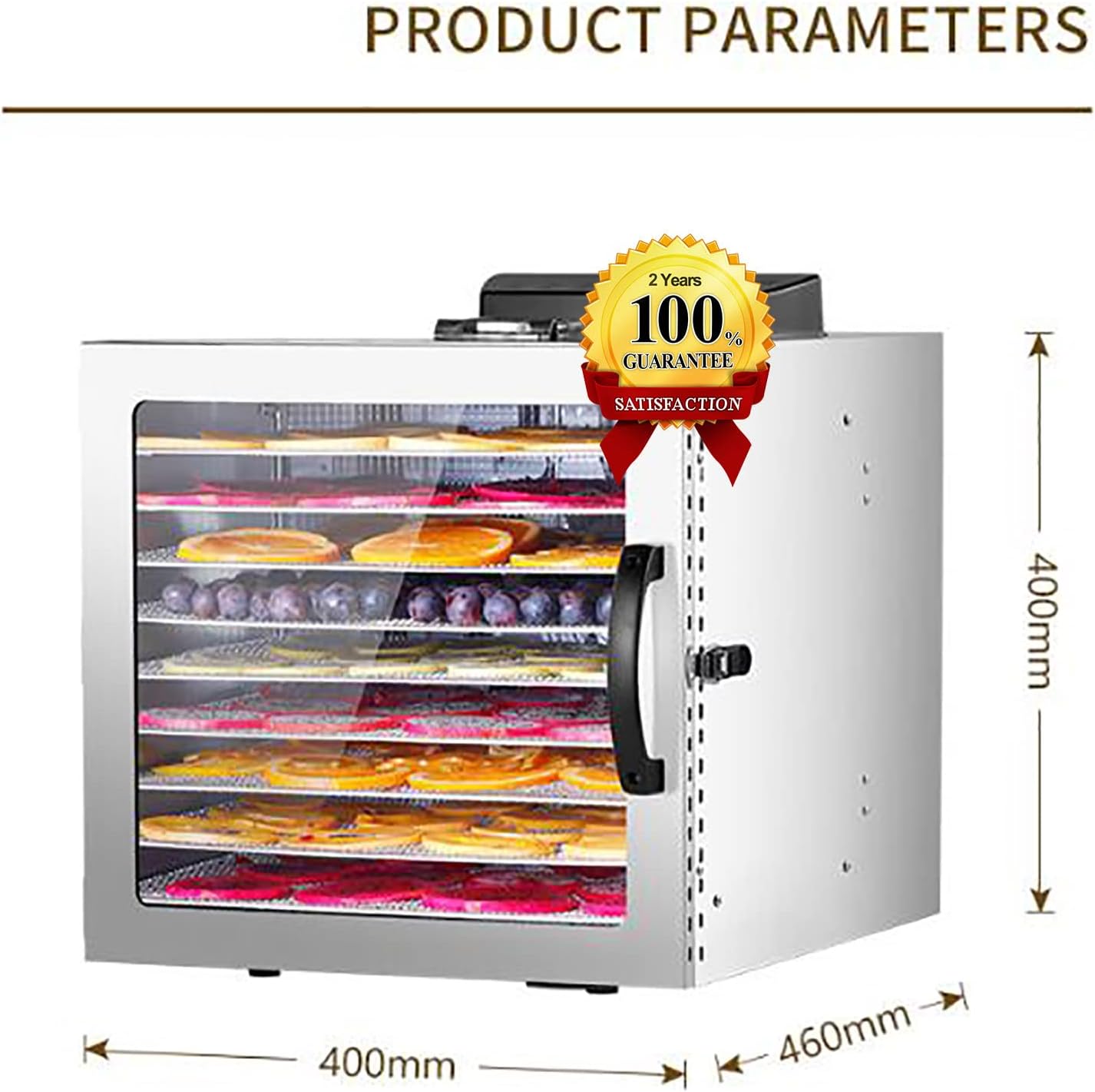 Large Household Food Fruit Dehydrator Dryer, Big Capacity 12 Layers Dried Frame, Low Noise Food Drying Machine, Ring Fan, Dry Evenly