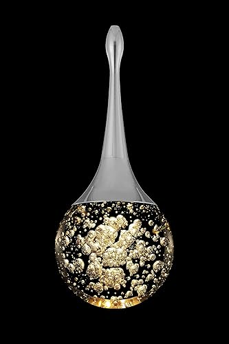 Miniatura 6 de Flashing God Lámpara colgante de cristal de lágrima de plata, lámpara colgante integrada con burbuja de cristal para accesorios de globo de isla de