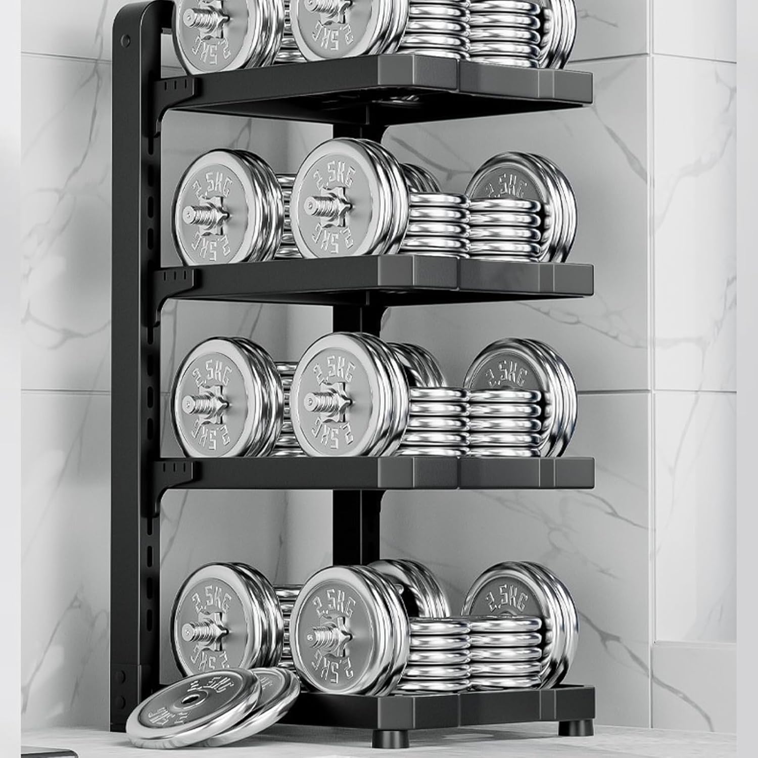 Dxcaicc Pot Organizer Rack for Under Cabinet, Adjustable Pot Organizer Rack for Kitchen Under Cabinet Storage & Organization,4 Layer