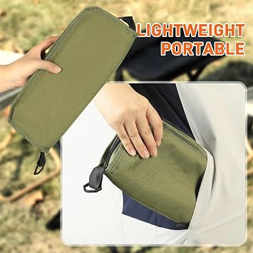 Portable Folding Stool, Outdoor Small Camping Stool Chair, Lightweight Foldable Stool with Carry Bag for Camping, Hiking, Fishing, Picnic, Travel(Green,Large)