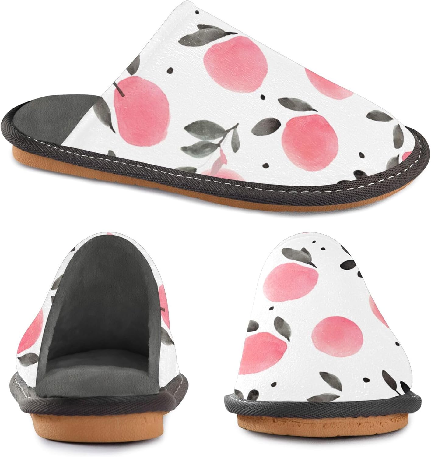 Apple House Slippers – Cozy Fuzzy Slippers for Guests, Washable & Disposable, Perfect for Shoeless Home, Spa & Hotel Use A110693