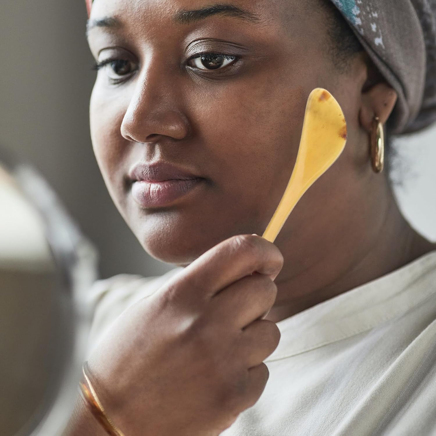 Natural Ox Horn Gua Sha Massage Tool 5.11In Facial and Eye Scraping Board for Spa Relaxation Pain Relief Neck Back Arms Legs - Image 6