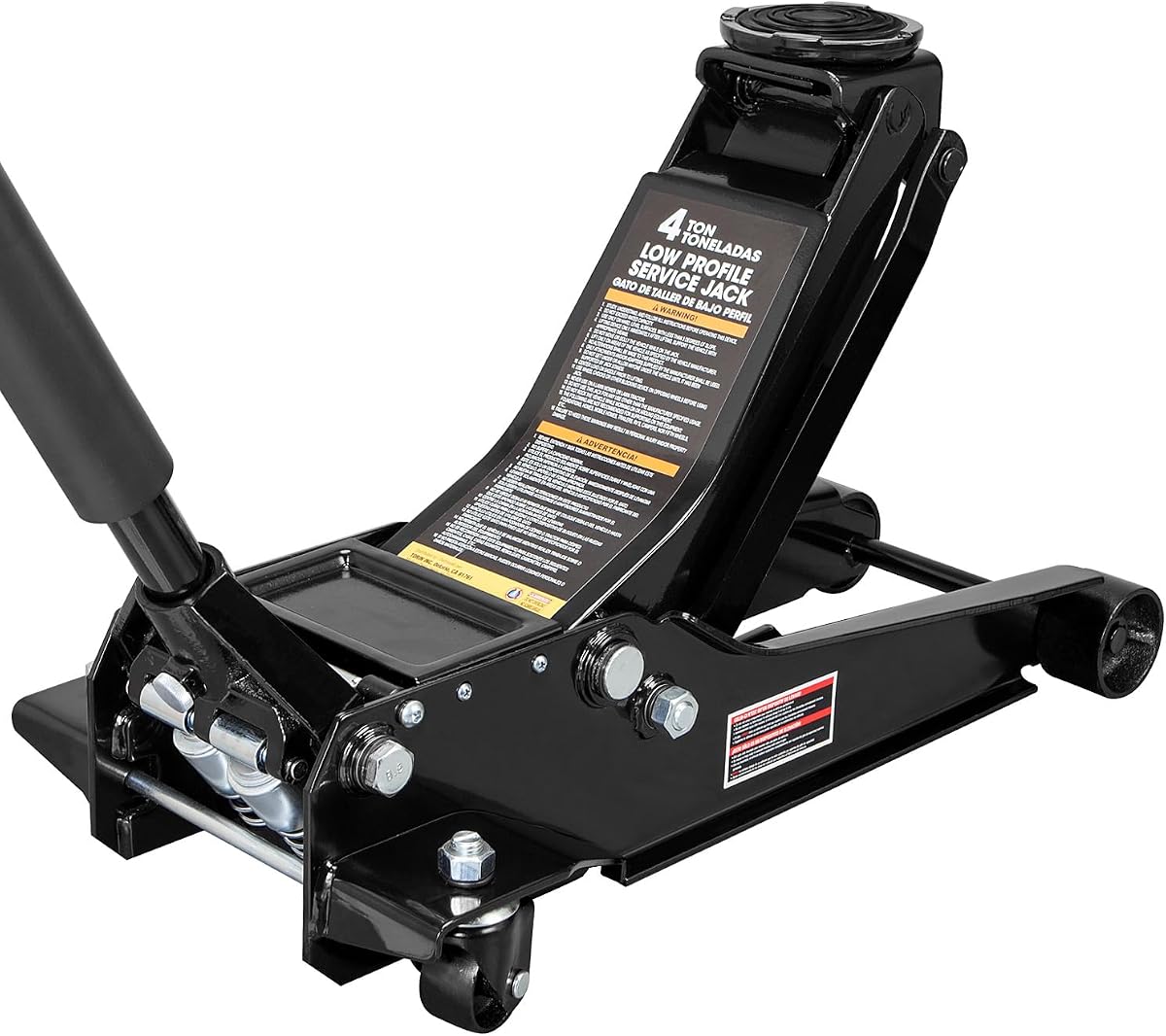 Torin AT84007NB Hydraulic Low Profile Service/Floor Jack with Dual Piston Quick Lift Pump, 4 Ton (8,000 lb) Capacity, Black