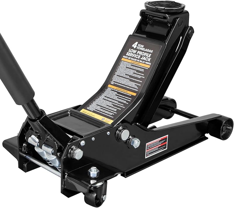 Torin AT84007NB Hydraulic Low Profile Service/Floor Jack with Dual Piston Quick Lift Pump, 4 Ton (8,000 lb) Capacity, Black