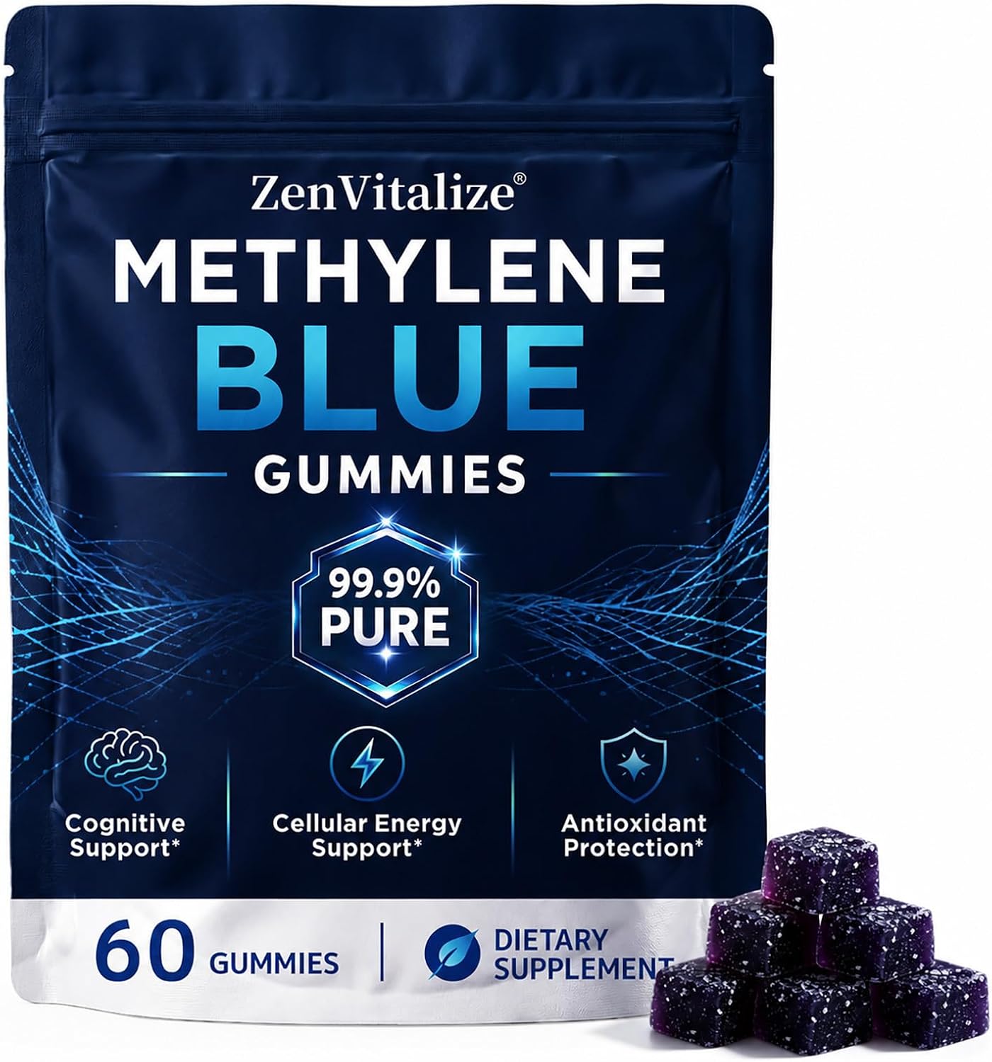 Methylene Blue Gummies, Mental Focus & Cellular Energy, 60 Gummies