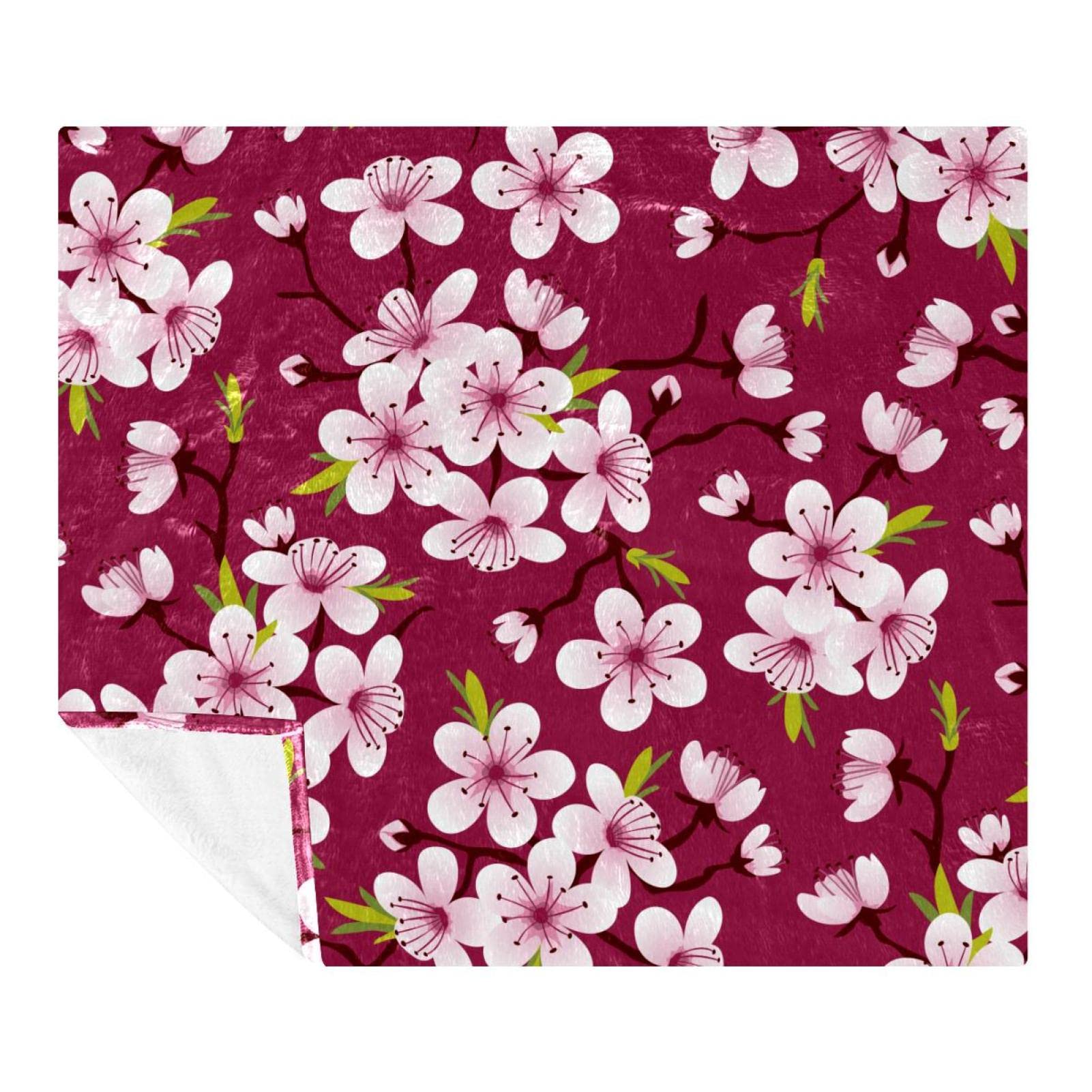 Couverture polaire de literie chaude et résistante au motif fleur vintage
