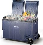 BODEGACOOLER 12 Volt Refrigerator, 100QT(95L) IPX4 Waterproof Electric Cooler, Car Fridge Dual Zone APP Control with 12/24V DC 110-240V AC, -4℉~68℉, Portable Freezer for Camping,Travel,RV,Road Trips
