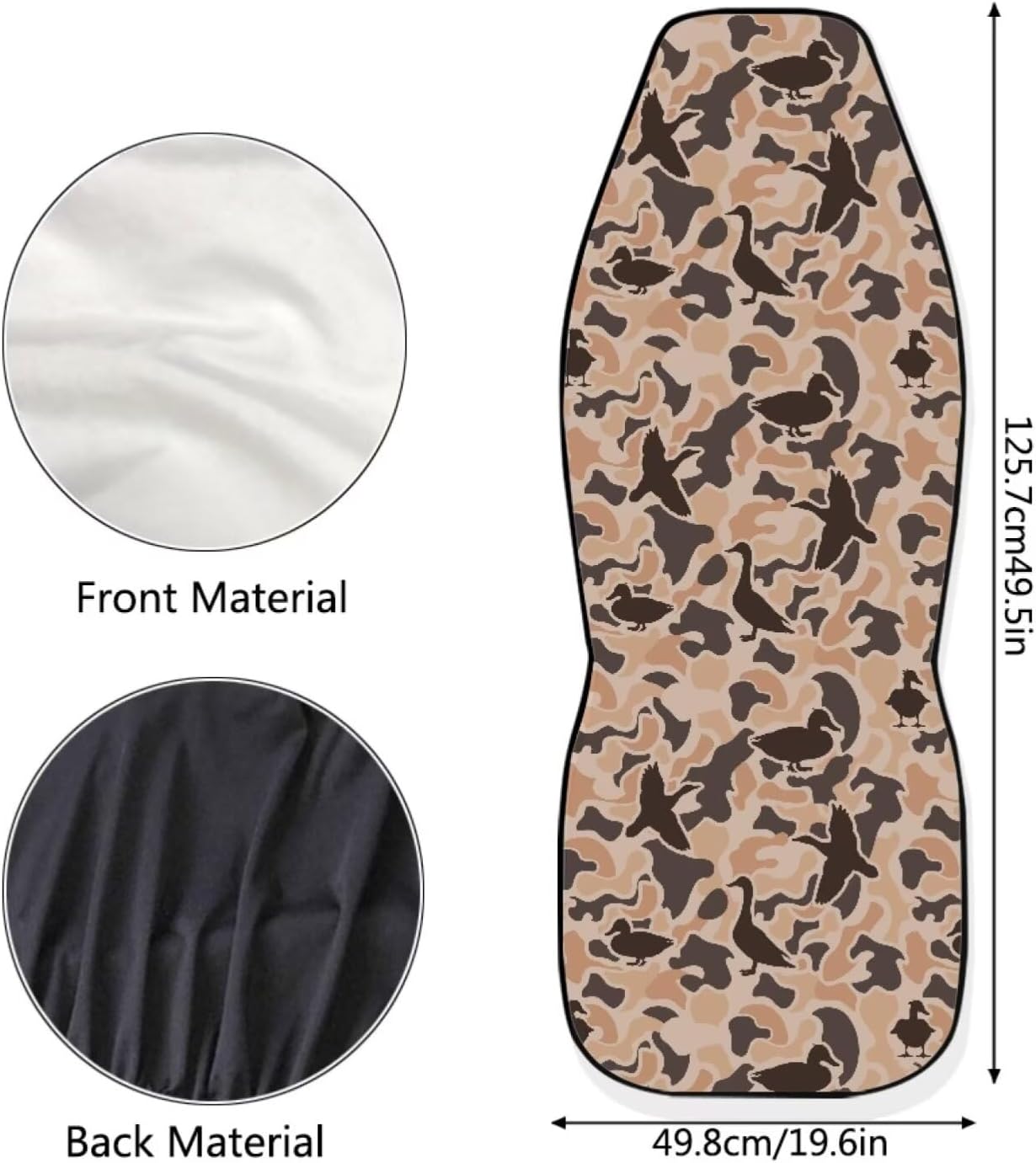 Car Seat Covers Set of 2 Front Seats Only Duck Camouflage Hunting Vehicle Seat Protection Thin Washable Auto Interior Accessory Fits for Car SUV Sedan Truck