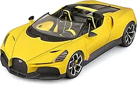 MINIATURA CARRO BUGATTI MISTRAL W16 CABRIOLET 1/18 BBURAGO AMARELO