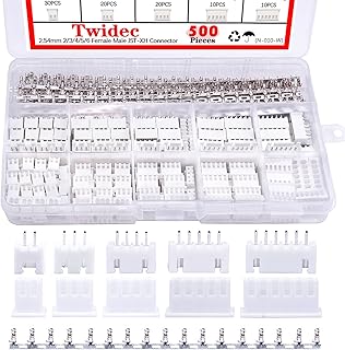 Twidec/500PCS 2.54mm JST Connector Kit with 2/3/4/5/6 Male and Female Pin Housing Connector Adapter Plug and 2.54mm Female Pin Header Wire Terminal Connector Kit N-010-W