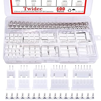 Twidec/500PCS 2.54mm 2/3/4/5/6 Male JST-XH Connector and Female Pin Housing Connector Socket with 2.54mm Female Shrouded Pin Header Wire Terminal Connector Kit N-010-W