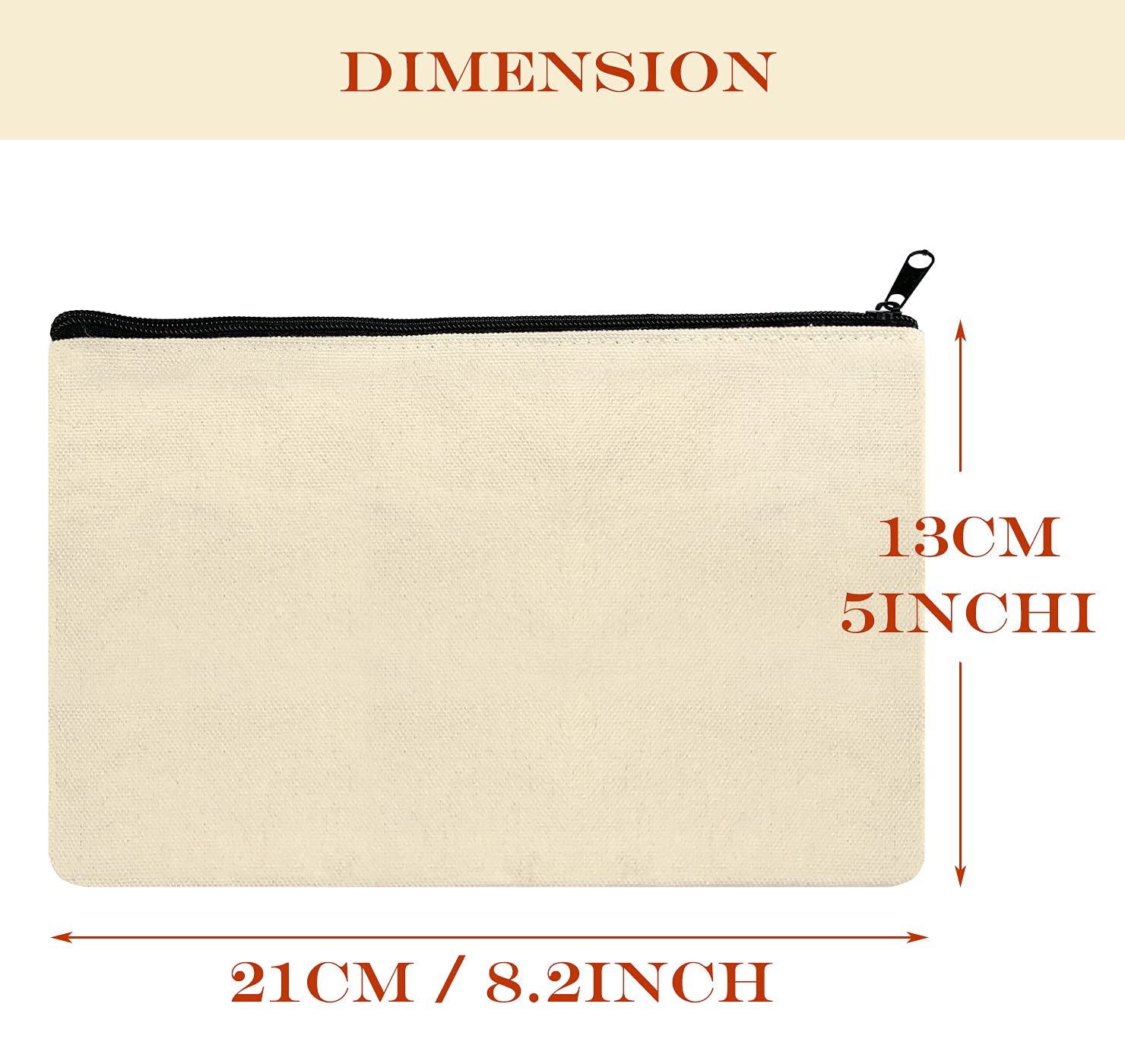 JinPhon Pack of 32 Blank Canvas Pouch Bags with Zip, DIY Fabric Pencil Cases for Crafts & Painting - Image 2