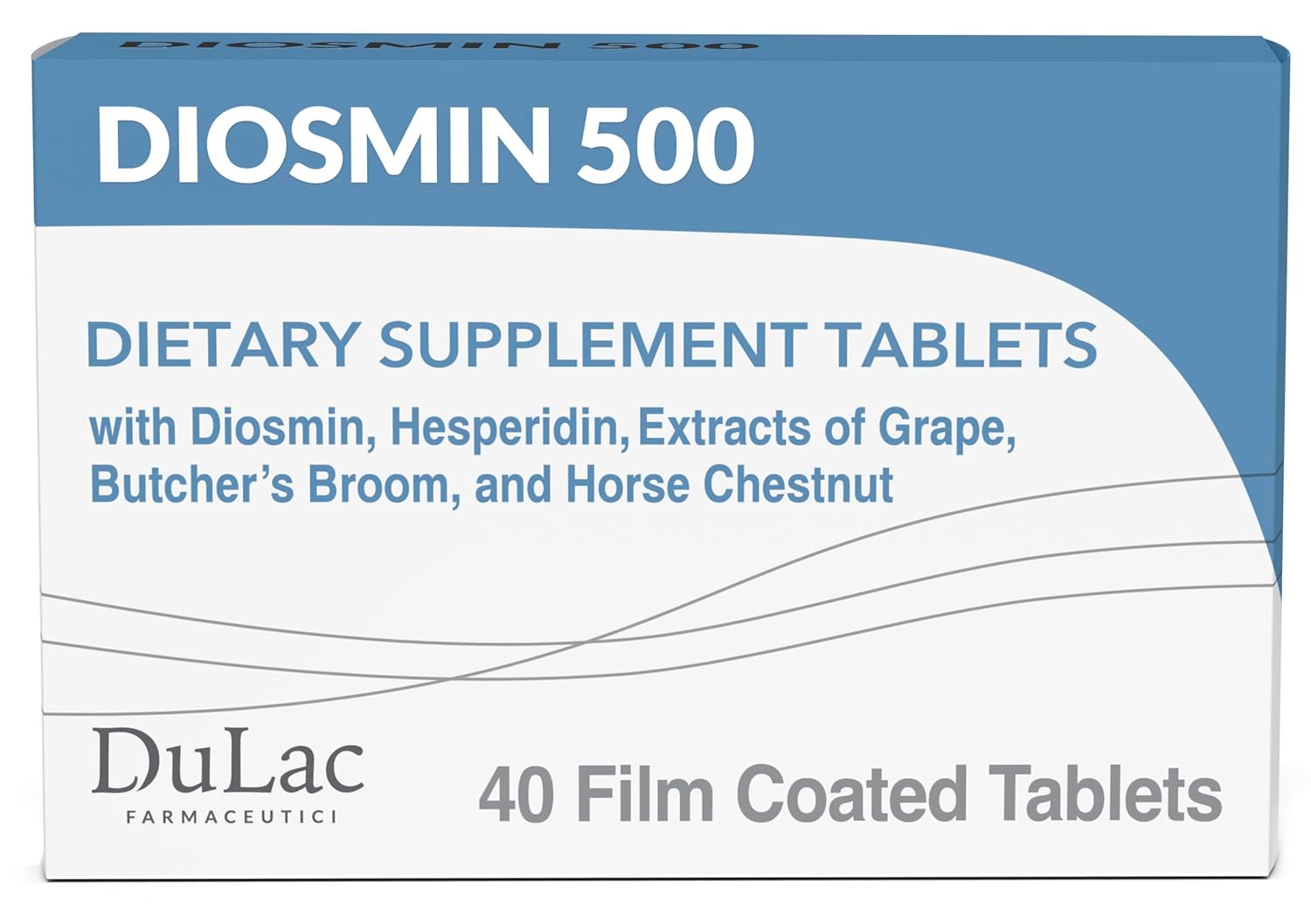 Dulac Diosmin 500 Micronized Diosmin Hesperidin Dietary Supplement 1000mg per serving Horse Chestnut Extract Butchers Broom Red Grape