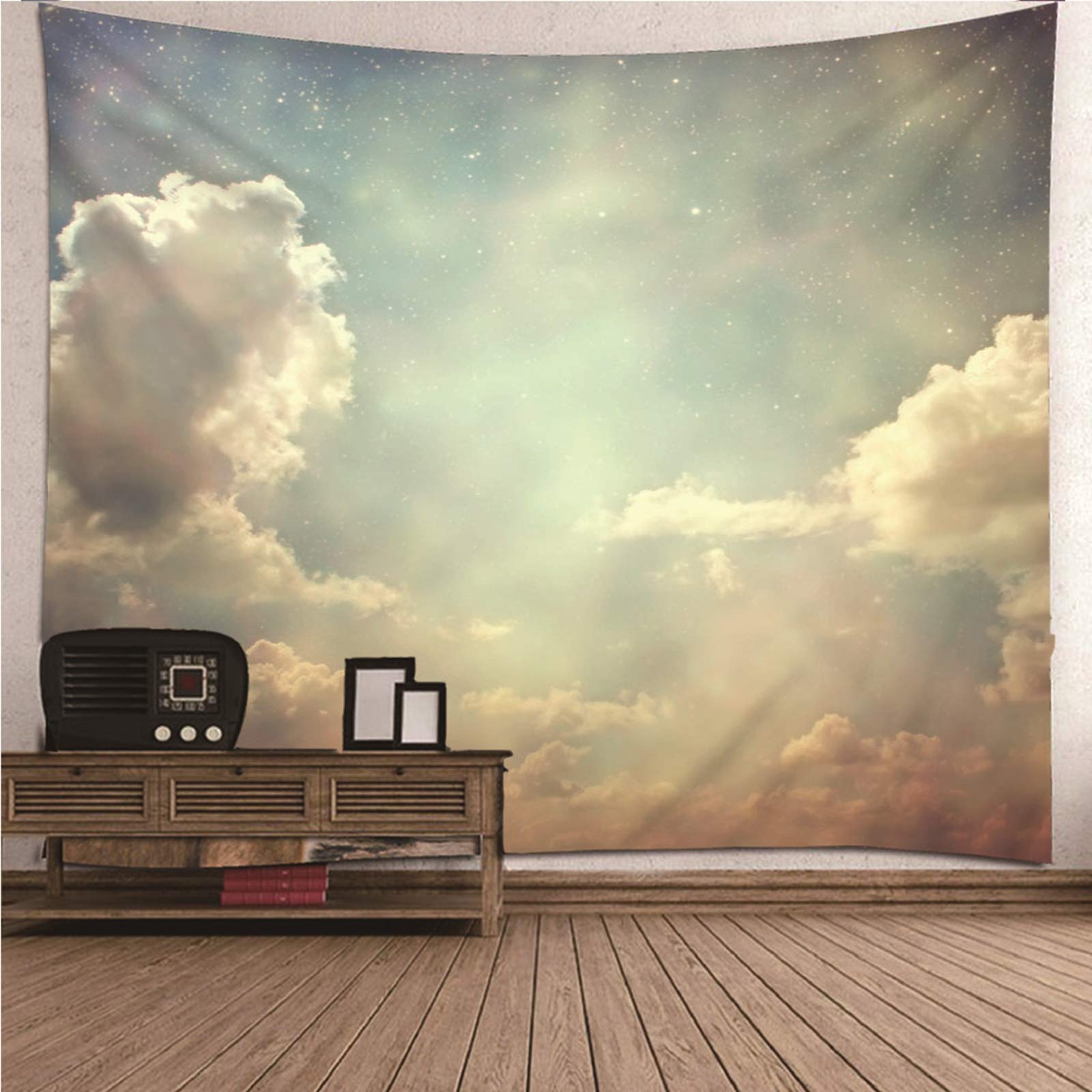 Daesar Wandteppiche Wandbehang, Wandbehang Wasserfest 300x260CM Tapisserie Psychedelic Himmel Wolken Wanddeko für Kinderzimmer Wohnzimmer Schlafzimmer