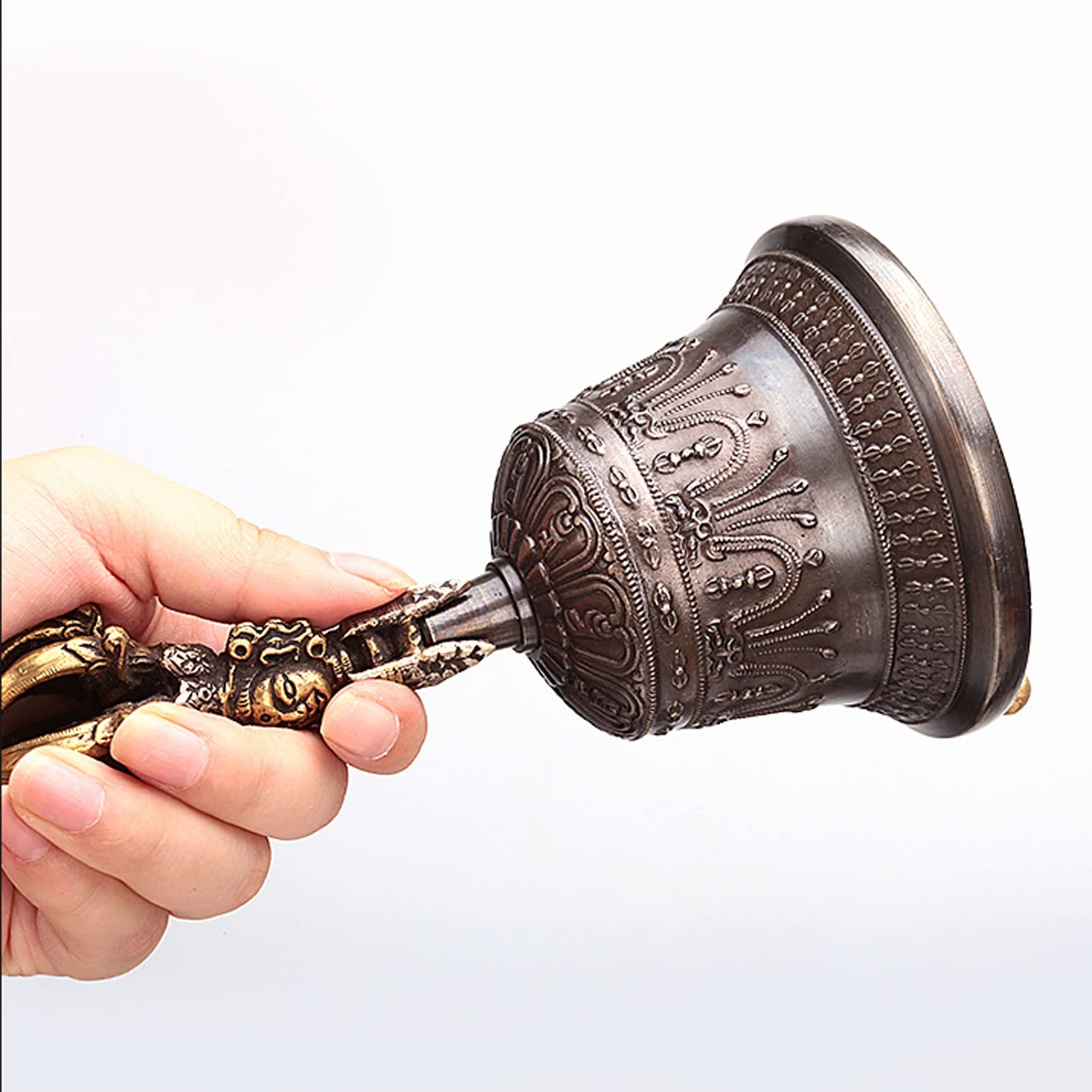 Juego de campana de meditación budista tibetana y Dorje, artesanía extraordinaria, hermosa campana de mano, destaca entre la multitud