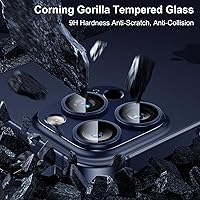Vista 6 de Esanik Paquete de 2 protectores de lente de cámara para iPhone 15 Pro/iPhone 15 Pro Max (azul titanio)