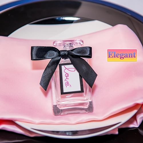 Miniatura 6 de Paquete de 50 lazos de satén negro para bolsas de golosinas, bolsas de regalo, bolsas de dulces de panadería y lazo de cinta de decoración de