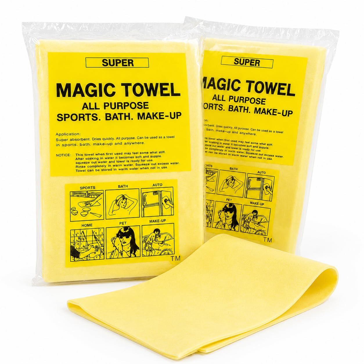 Magic Towel Multipurpose Water Absorbent Cleaning Cloth Pack of 2