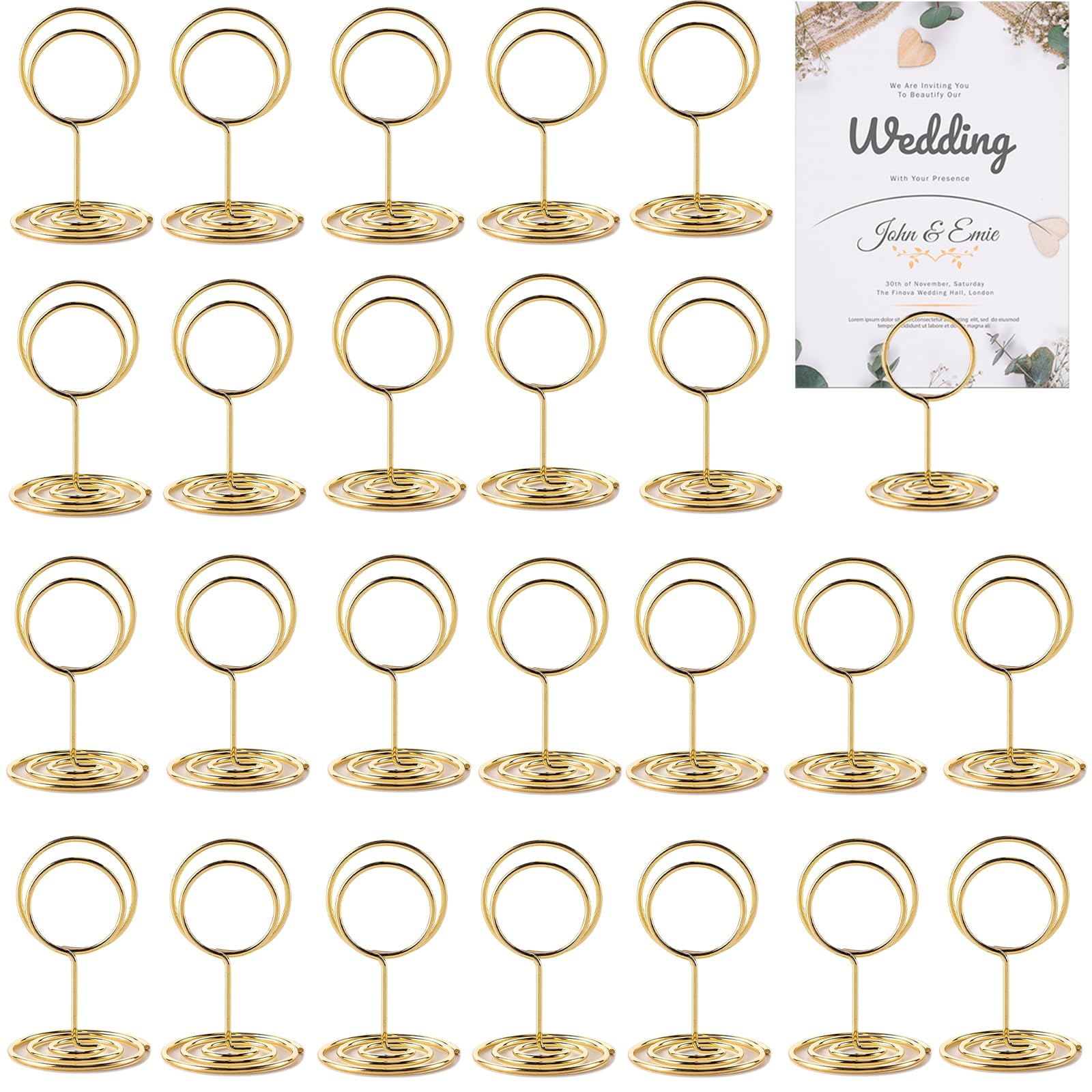 Supporto Segnaposto Tavolo Oro 24 Pezzi, Porta Memo Clip per Matrimoni Carte Biglietti da Visita