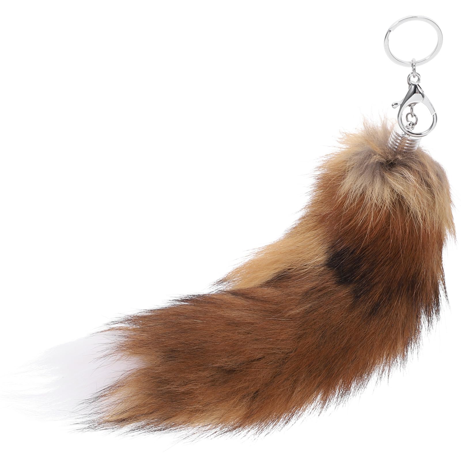 ifundom Fluffy Fox Tail Keychain Cosplay Fur Toy Car Charm Pendant Key Ring Handbag Tassel Accessories for Handbag Backpack Hanging Decortion Brown