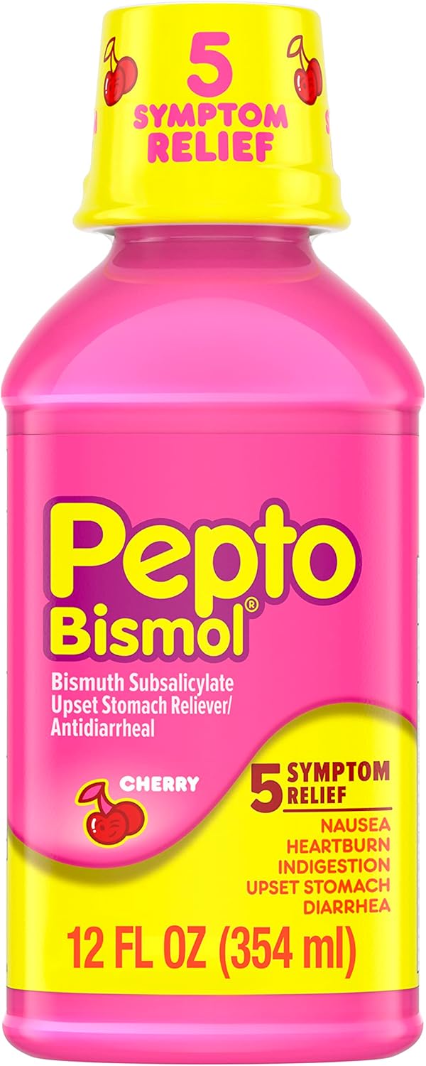 PeptoBismol Cherry Liquid 5 alivio de síntomas incluyendo