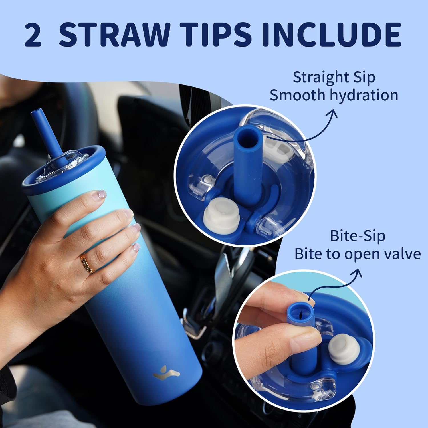 20oz Insulated Tumbler with Lid and Straw, Reusable Iced Coffee Cup with Lid, Travel Coffee Mug, BPA-Free, Leak-Proof and Durable, Bean Paste Green - Image 4