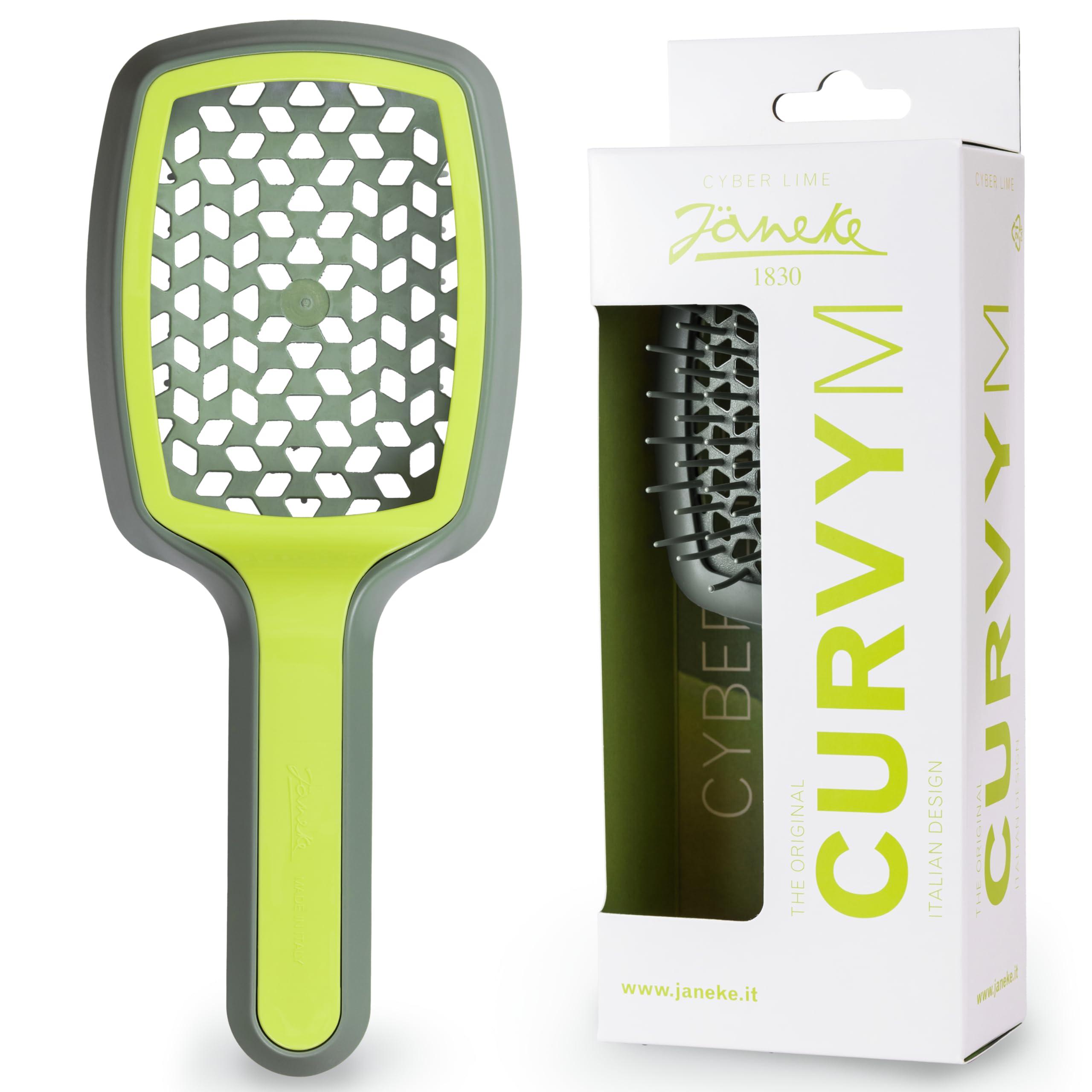 Amazon.com : Janeke Curvy Hair Brush with Ergonomic Handle