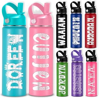 Custom Personalized Water Bottles for Adult Customized Customizable Name Cups Gifts for Men Women 12 16 18 oz