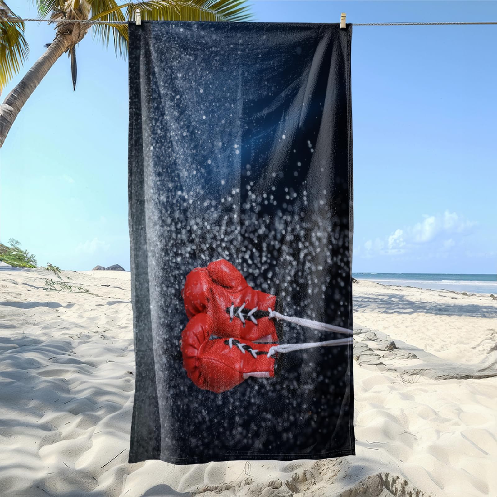 Telo Mare Microfibra 210x230 Rosso, Bianco, Blu Telo Spiaggia Grande Antisabbia,XXL Asciugamano Mare, Asciugatura Rapida, Stuoia Spiaggia Leggero E Portatile
