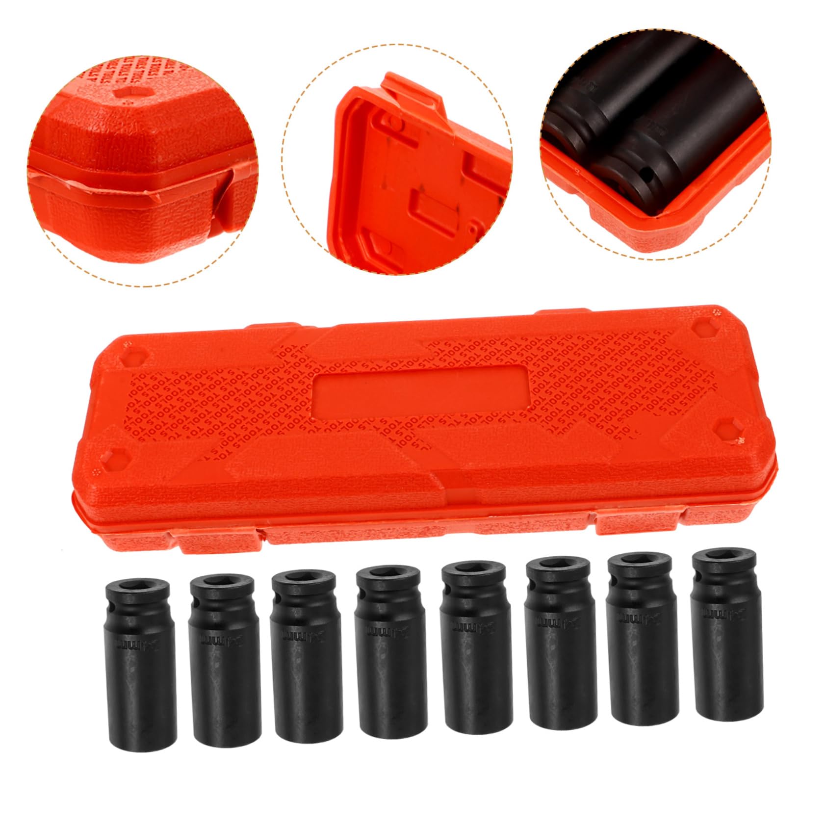 Set di Bussole Allungate a Percussione 1/2 Pollice 10 Pezzi Metriche | Acciaio al Carbonio Alto, Valigetta Inclusa, Misure 8-21mm, per Riparazioni Auto e Lavori Meccanici