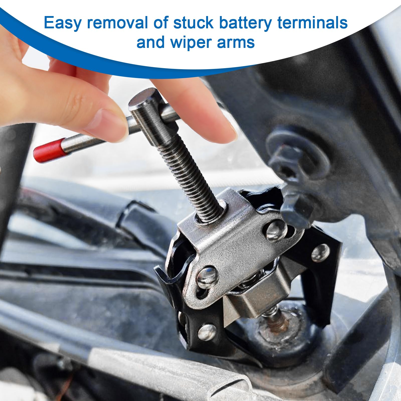 Terminale Batteria ed Estrattore Braccio Tergicristallo, Estrattore a Due Bracci, Braccio Tergicristallo Estrattore, Estrattore Tergicristallo Auto per Rimuovere Tergicristalli