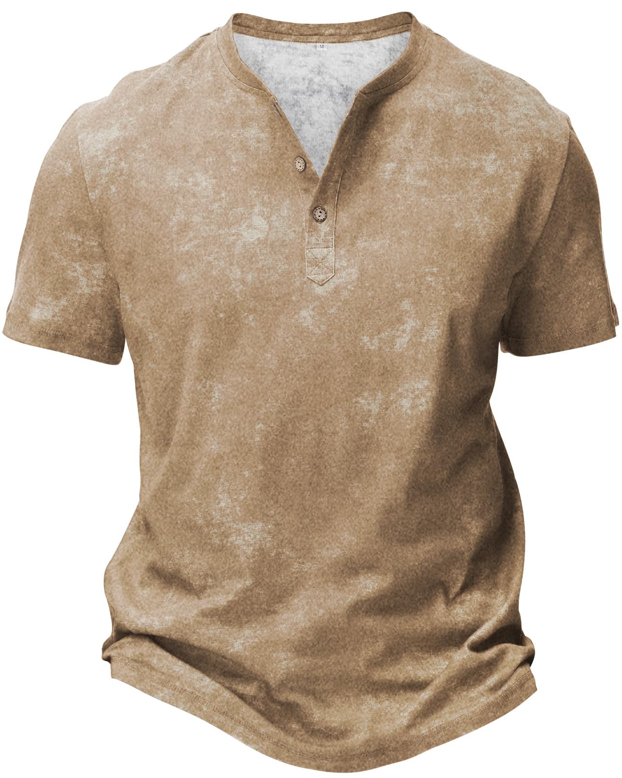 HMIYA Hemd Herren 100% Baumwolle Vintage Henley Shirt Kurzarm T-Shirts für Herren Sommerhemd Beiläufig Männer