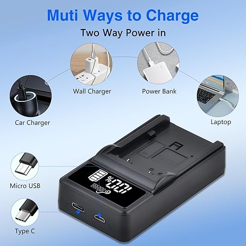 Miniatura 5 de Pickle Power Batería NB-2L NB-2LH paquete de 2 y cargador dual LED para Canon Rebel XTi XT, PowerShot G7 G9 S80 S70 S60 S50 S45 S40 S30, EOS 350D