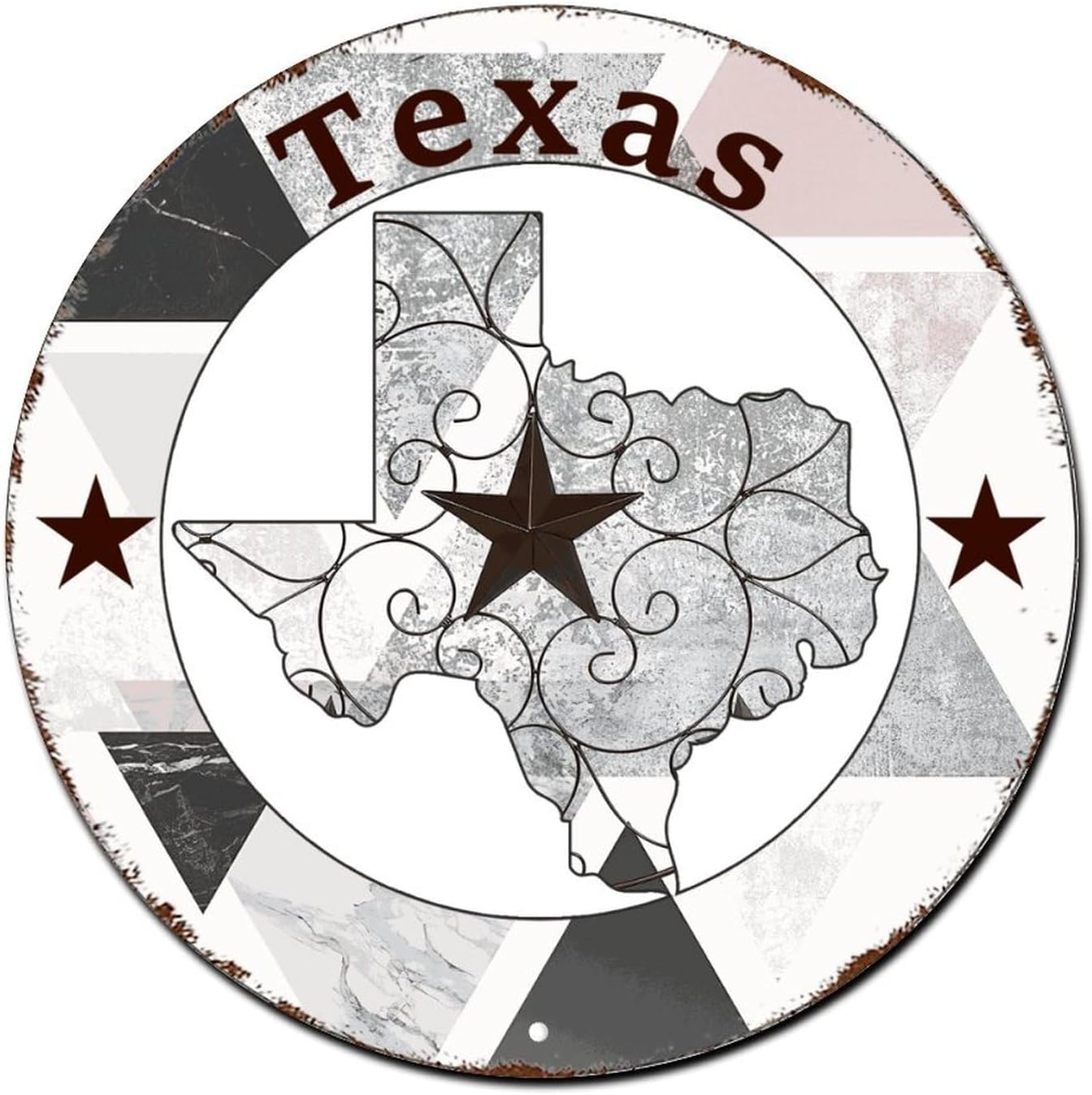 Personalized Texas Independence Day Aluminum Sign Metal Star Tin Signs Vintage Texas Wall Plaque 9" for Hanging to Display in Your Home Bar Garage Or Restaurant image 2