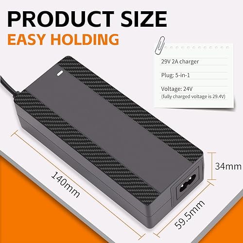 Miniatura 6 de Cargador de batería de litio de 29.4V 2A, cargador inteligente de enchufe universal 5 en 1 para paquetes de baterías de litio de 24 V, 25.2 V, 25.6