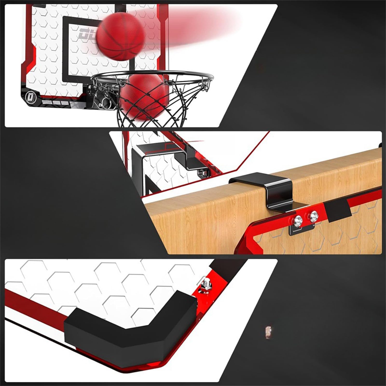 1 Basketballkorb mit 4 Bällen, ABS Rückwand, einfache, für drinnen und draußen, Spaß Hinterhof