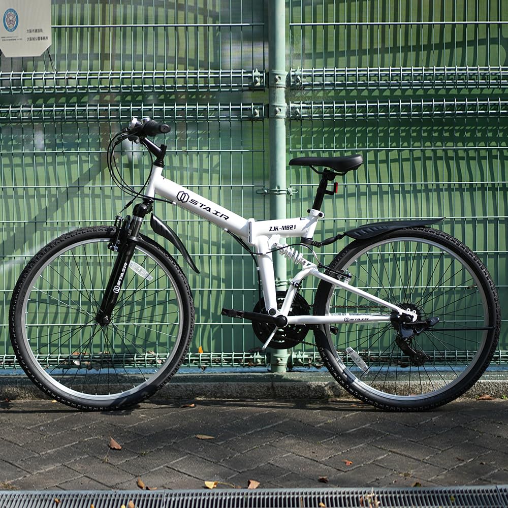 Amazon | STAIR 折りたたみ マウンテンバイク 自転車 シマノ21段変速