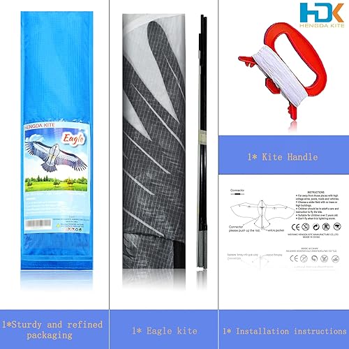 Miniatura 2 de HENGDA KITE - Águilas fuertes Enormes cometas de águila para principiantes para niños y adultos 74 pulgadas
