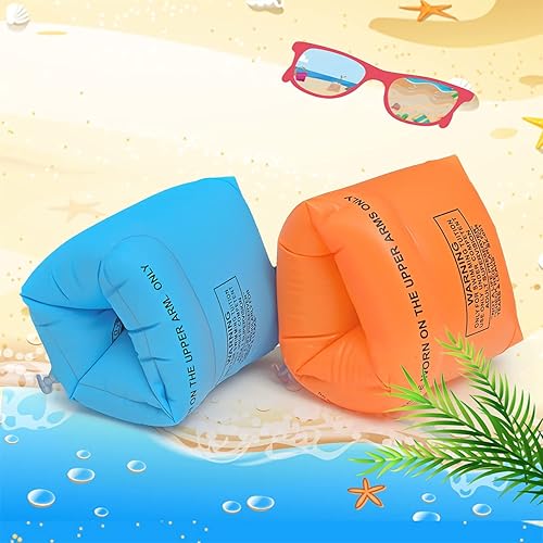 Miniatura 6 de Anillos flotantes de brazo de natación para niños y adultos (paquete de 8) con bomba inflable, flotadores de brazo de PVC para niños, bandas