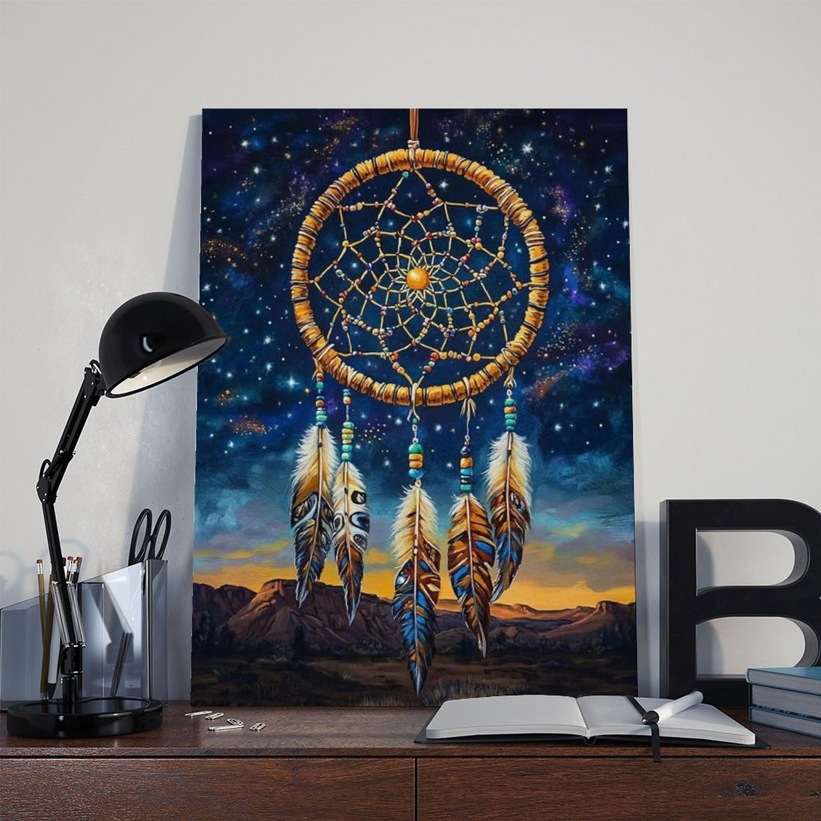 Sioux Kunstdruck auf Leinwand, Traumfänger, Schlafzimmer, Dekoration, Landschaft, Büro, Raumdekoration, Geschenk, 61 x 91,4 cm (L x B)