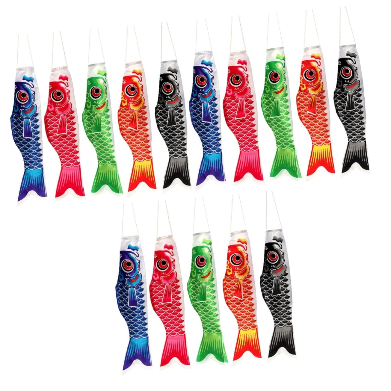 Drapeau de carpe coloré suspendu koinobori : décoration extérieure jardin et ornement intérieur de fête