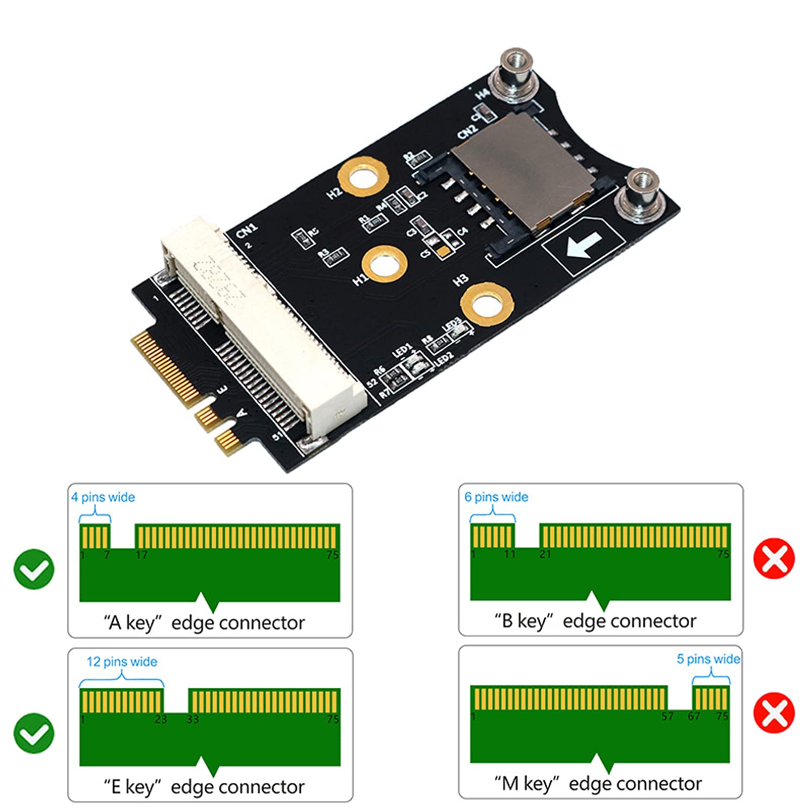 Tmvgtek Adaptador Mini Pci-E A Usb Con Ranura Para Tarjeta Sim De 8 Pines Para Modulo Wwan Lte Tmvgtek Componentes De Computadoras