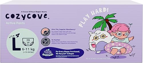 Miniatura 13 de Cozycove Pantalones de entrenamiento, pañales Play Hard Slim Active Pants talla 6 (26-37 libras), 1 paquete de 20 unidades