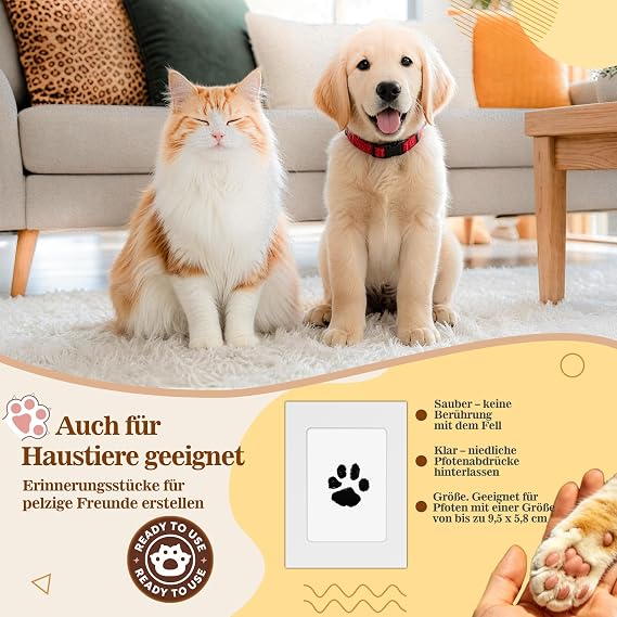 6 Pack Inkless Baby Hand and Footprint Kit for Newborn, Mess-Free Paw Print | Newborn Keepsake, Dog Nose & Paw Print Kit, Clean Touch Ink Pads, Zero Skin Contact, Safe for Baby & Pets, New Mom Gift