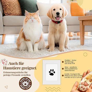 6 Pack Inkless Baby Hand and Footprint Kit for Newborn, Mess-Free Paw Print | Newborn Keepsake, Dog Nose & Paw Print Kit, Clean Touch Ink Pads, Zero Skin Contact, Safe for Baby & Pets, New Mom Gift