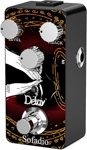 Miniatura 2 de Pedal de guitarra de distorsión, True Bypass DC 9V mini pedales de efecto único para guitarras eléctricas con botones LED de color, fácil de usar en