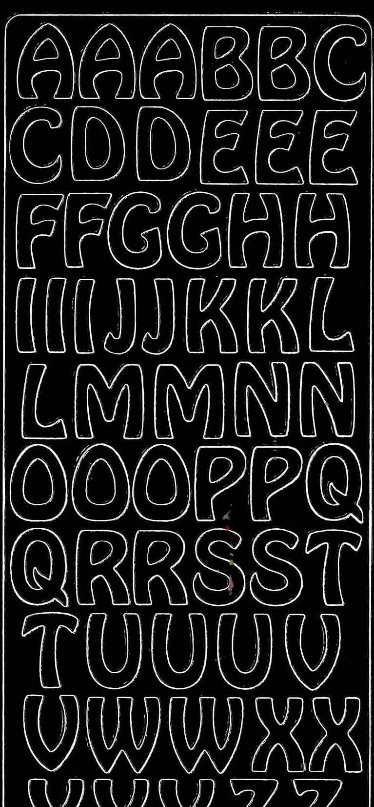 Contour Stickers Large Letters Black