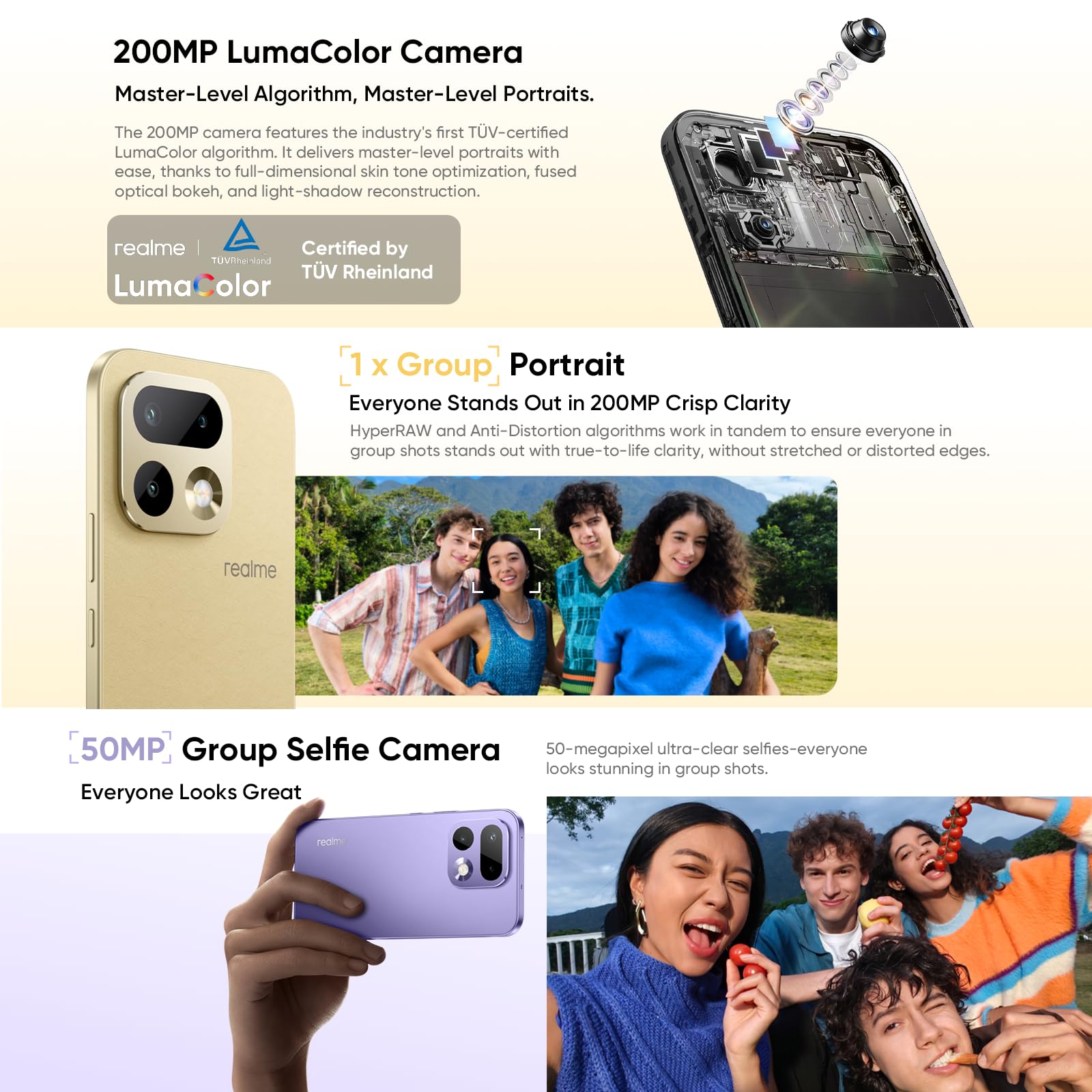 realme 16 Pro 5G Smartphone 8GB + 512GB, 200MP LumaColor Fotocamera + 50MP, Telefono Cellulare con Processore Dimensity 7300 MAX, Batteria 6500mAh e Ricarica da 45W, Cellulari da 6,78" 144Hz, Grigio